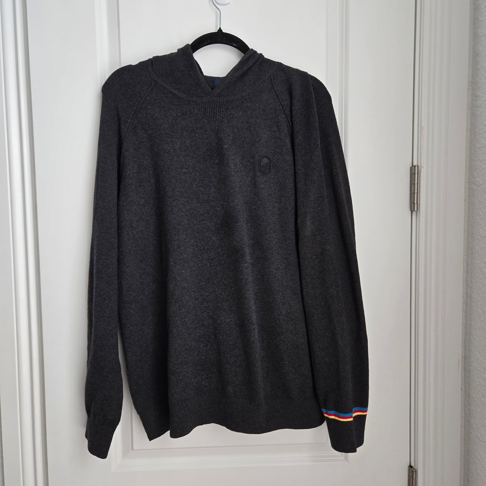 EXTRACURRICULAR Men's Charcoal Gray Cotton Cashmere Blend Hoodie Size L
